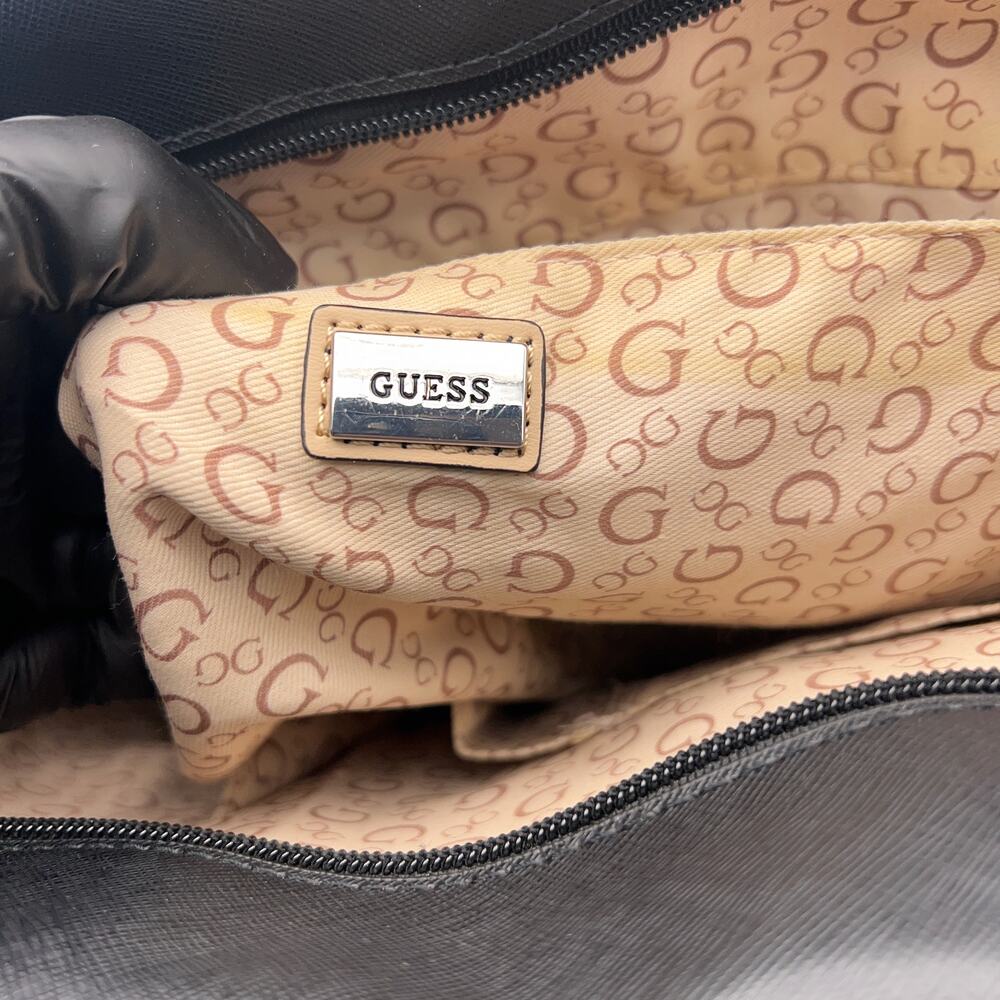GUESS Clarke Signature Logo Faux Leather Tote Shopper Bag (Charcoal) - Picture 11 of 11